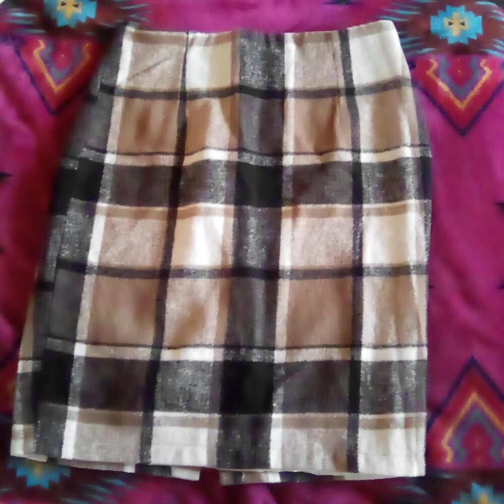 Brown Plaid Skirt